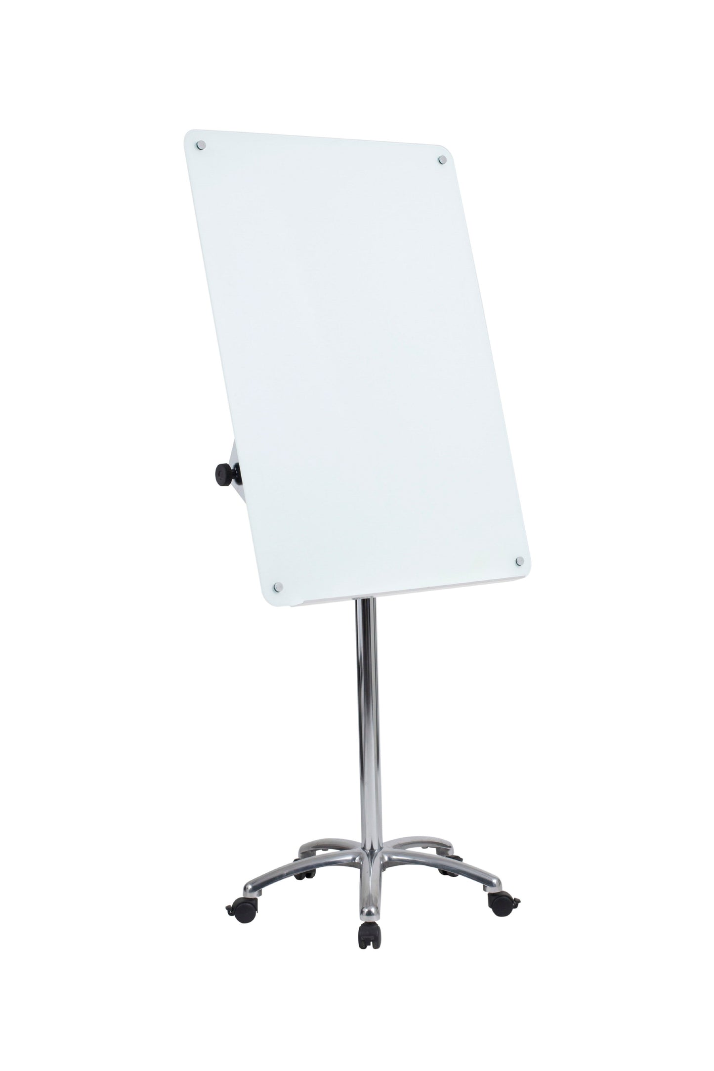 Bi-Office Mobile Glass Flipchart Easel 700x1000mm Magnetic Silver - GEA4850116 - ONE CLICK SUPPLIES