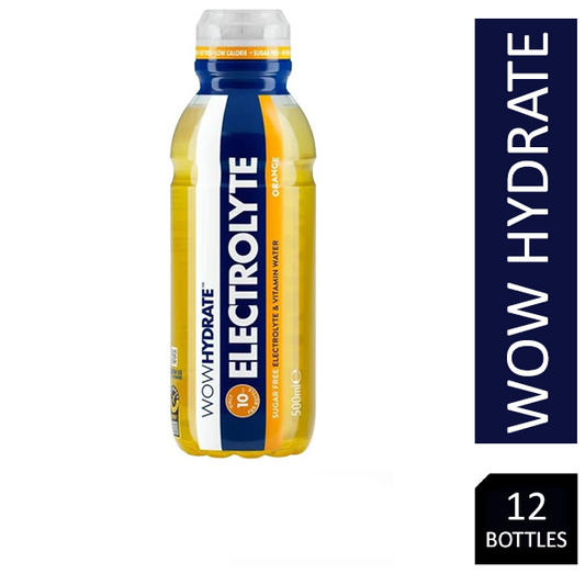 Wow Hydrate Electrolyte Water Orange 12 x 500ml - ONE CLICK SUPPLIES