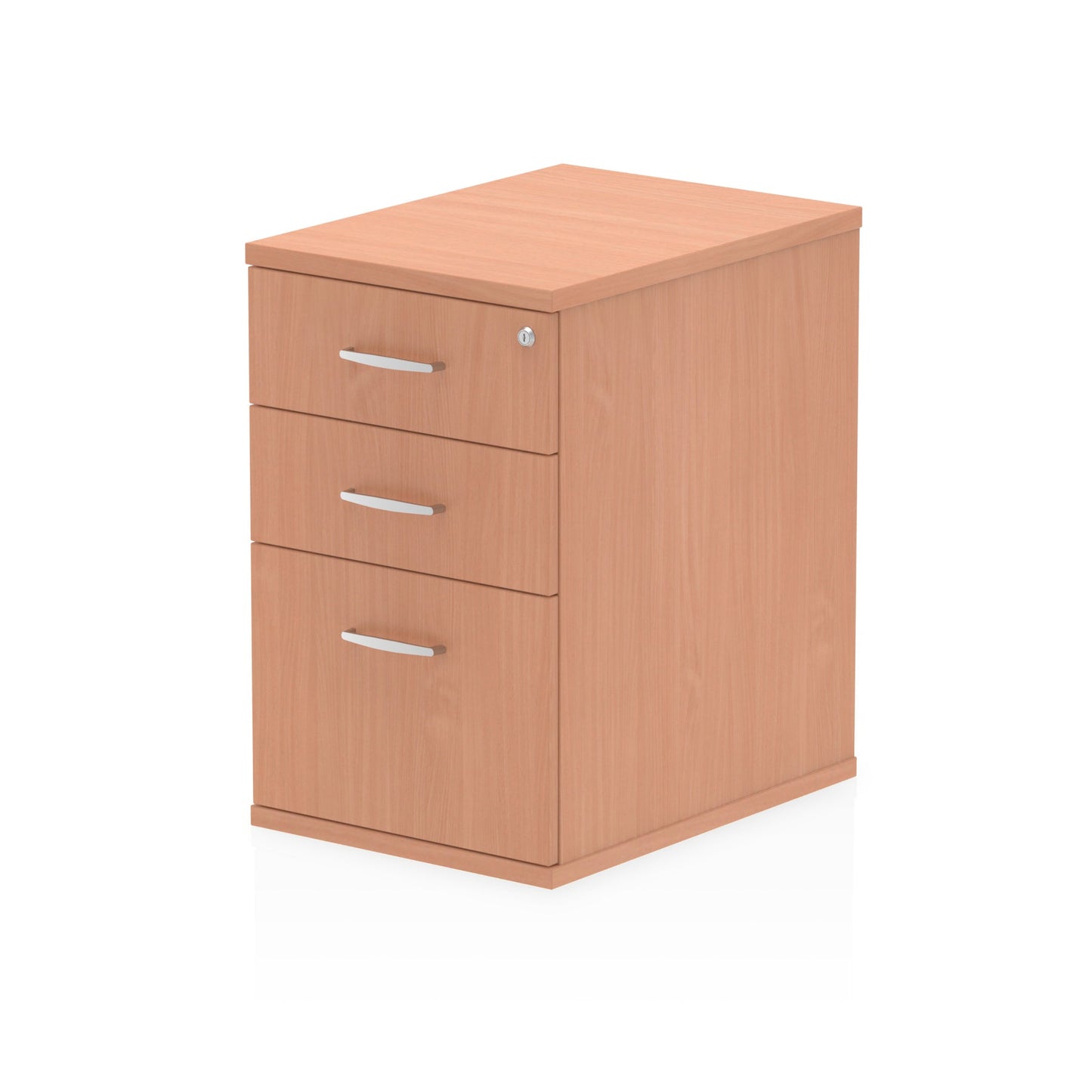 Impulse 600mm Deep 3 Drawer Desk High Pedestal Beech I000069 - ONE CLICK SUPPLIES