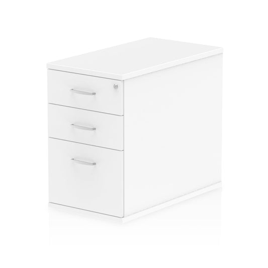 Impulse 800mm Deep 3 Drawer Desk High Pedestal White I000191 - ONE CLICK SUPPLIES