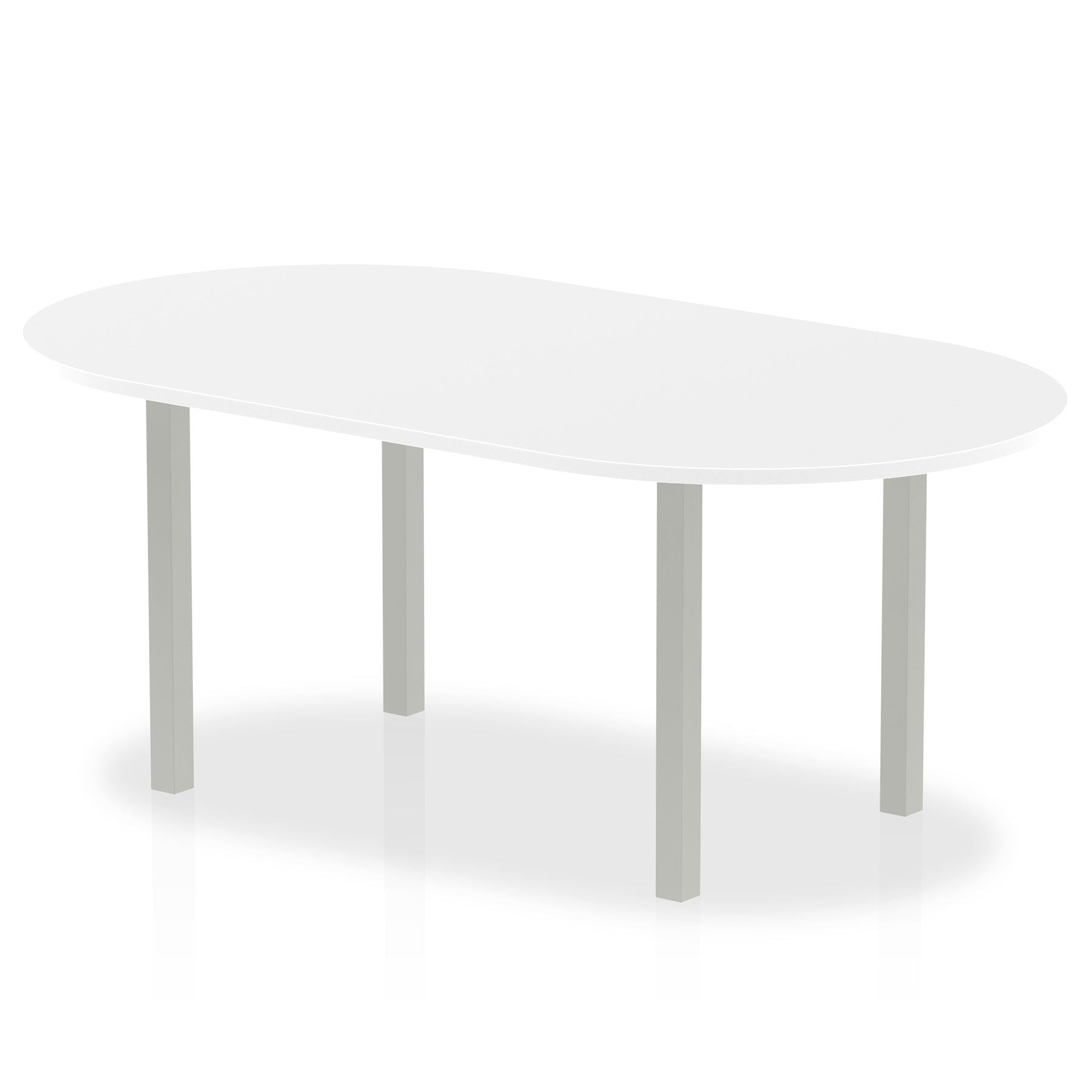 Dynamic Impulse 1800mm Boardroom Table White Top Silver Post Leg I000203 - ONE CLICK SUPPLIES