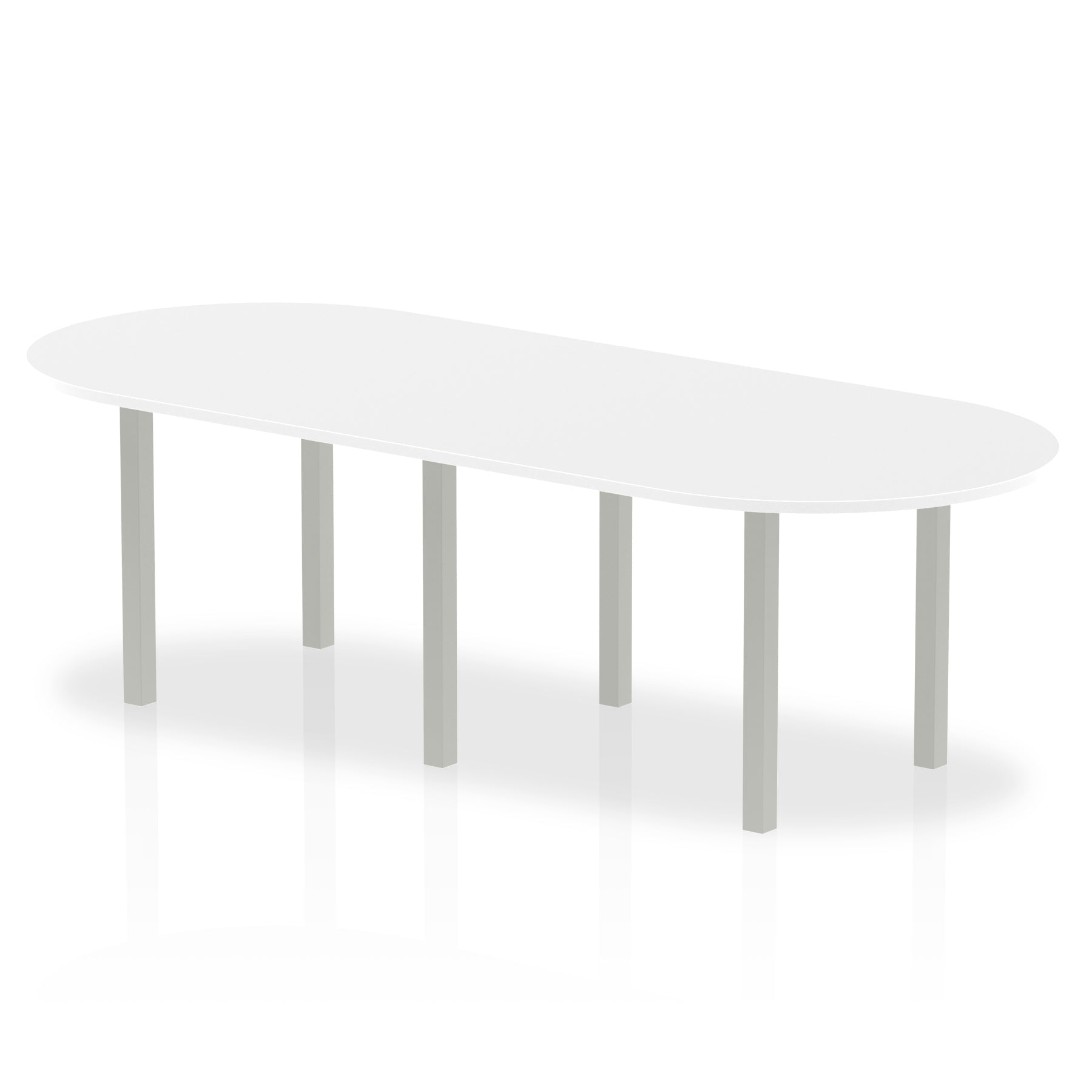 Dynamic Impulse 2400mm Boardroom Table White Top Silver Post Leg I000204 - ONE CLICK SUPPLIES