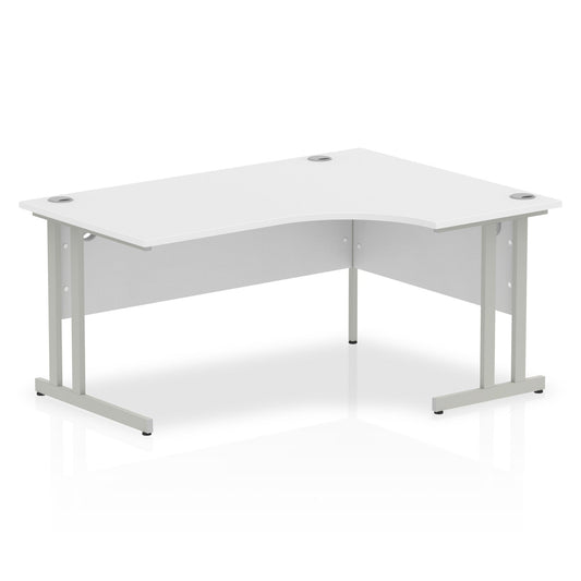 Impulse 1600mm Right Crescent Desk White Top Silver Cantilever Leg I000322 - ONE CLICK SUPPLIES