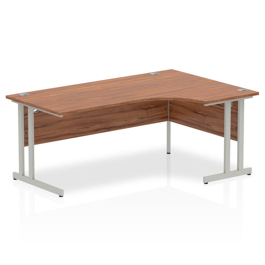 Dynamic Impulse 1800mm Right Crescent Desk Walnut Top Silver Cantilever Leg I000346 - ONE CLICK SUPPLIES