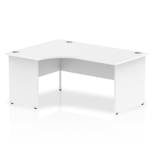 Impulse 1600mm Left Crescent Desk White Top Panel End Leg I000409 - ONE CLICK SUPPLIES