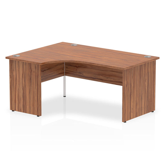 Dynamic Impulse 1600mm Left Crescent Desk Walnut Top Panel End Leg I000431 - ONE CLICK SUPPLIES