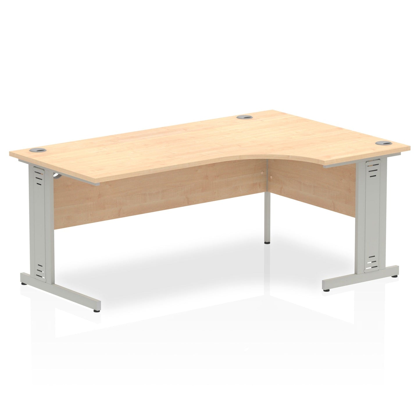 Dynamic Impulse 1800mm Right Crescent Desk Maple Top Silver Cable Managed Leg I000532 - ONE CLICK SUPPLIES