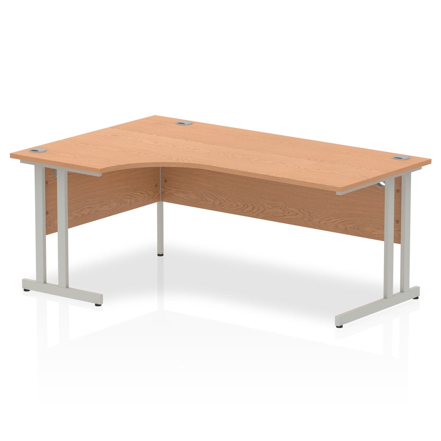 Impulse 1800mm Left Crescent Desk Oak Top Silver Cantilever Leg I000824 - ONE CLICK SUPPLIES