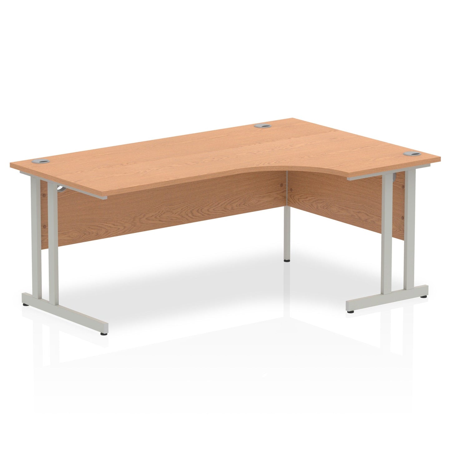 Impulse 1800mm Right Crescent Desk Oak Top Silver Cantilever Leg I000825 - ONE CLICK SUPPLIES