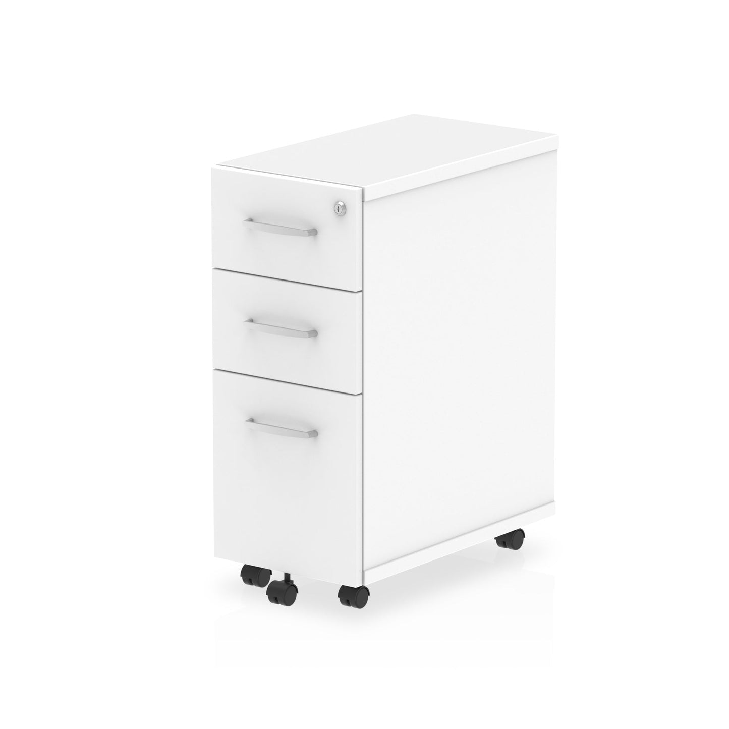 Impulse 3 Drawer Narrow Under Desk Pedestal White I001655 - ONE CLICK SUPPLIES