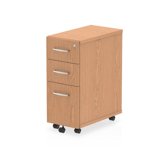 Impulse 3 Drawer Narrow Under Desk Pedestal Oak I001661 - ONE CLICK SUPPLIES