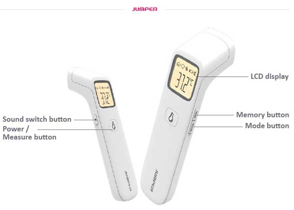 Jumper Non-Contact Forehead Infrared Thermometer - ONE CLICK SUPPLIES