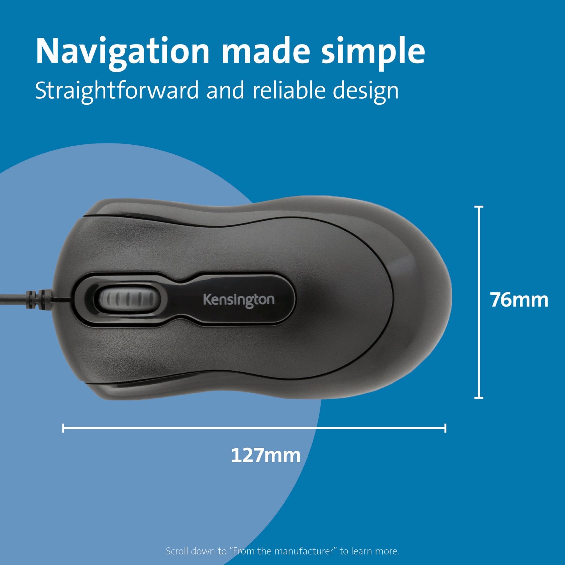 Kensington Wired Mouse Black K72356EU - ONE CLICK SUPPLIES