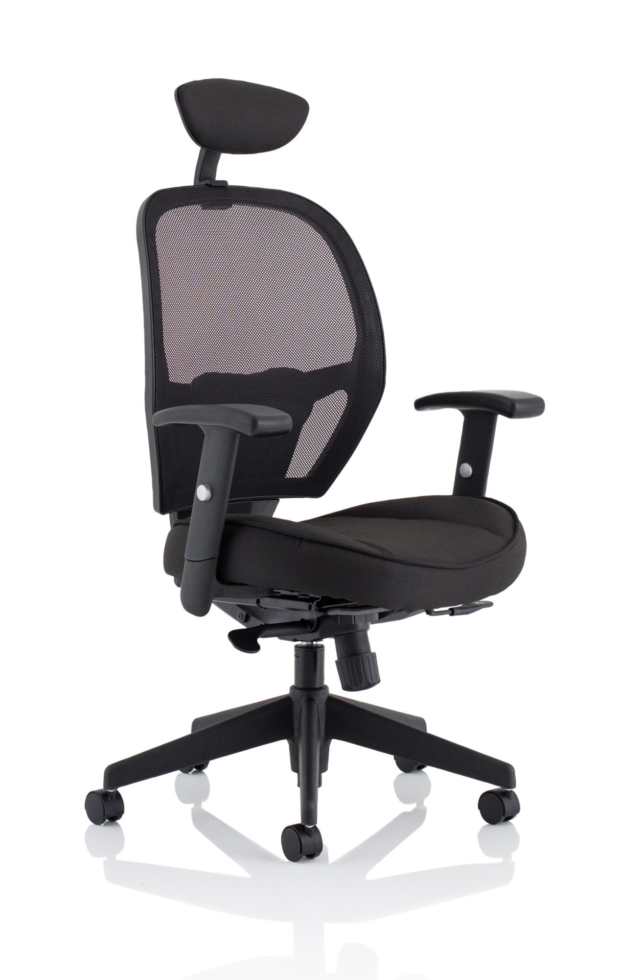 Denver Black Mesh Chair With Headrest KC0283 - ONE CLICK SUPPLIES