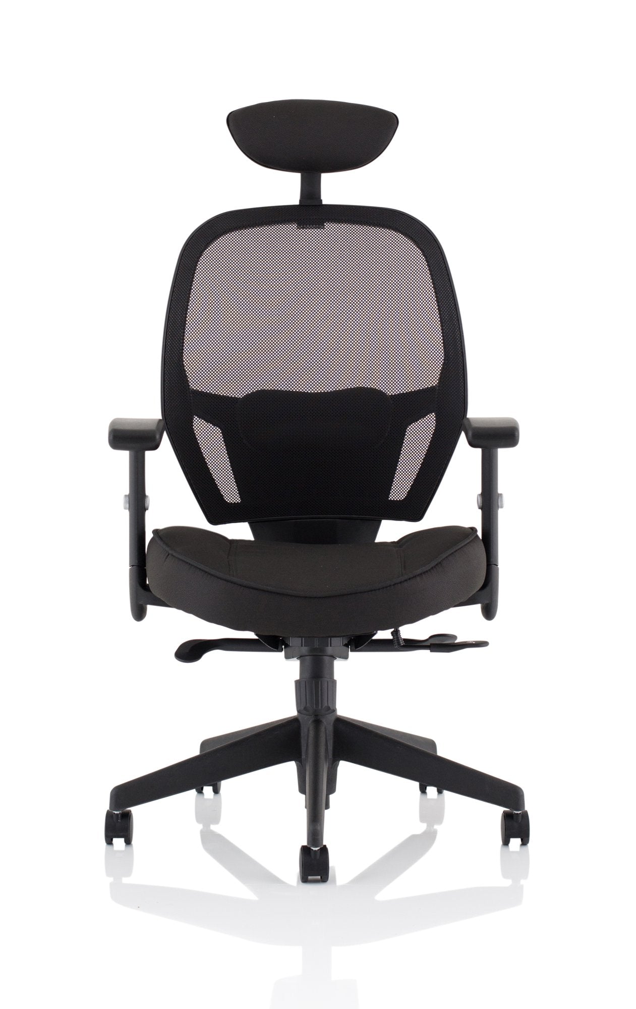 Denver Black Mesh Chair With Headrest KC0283 - ONE CLICK SUPPLIES