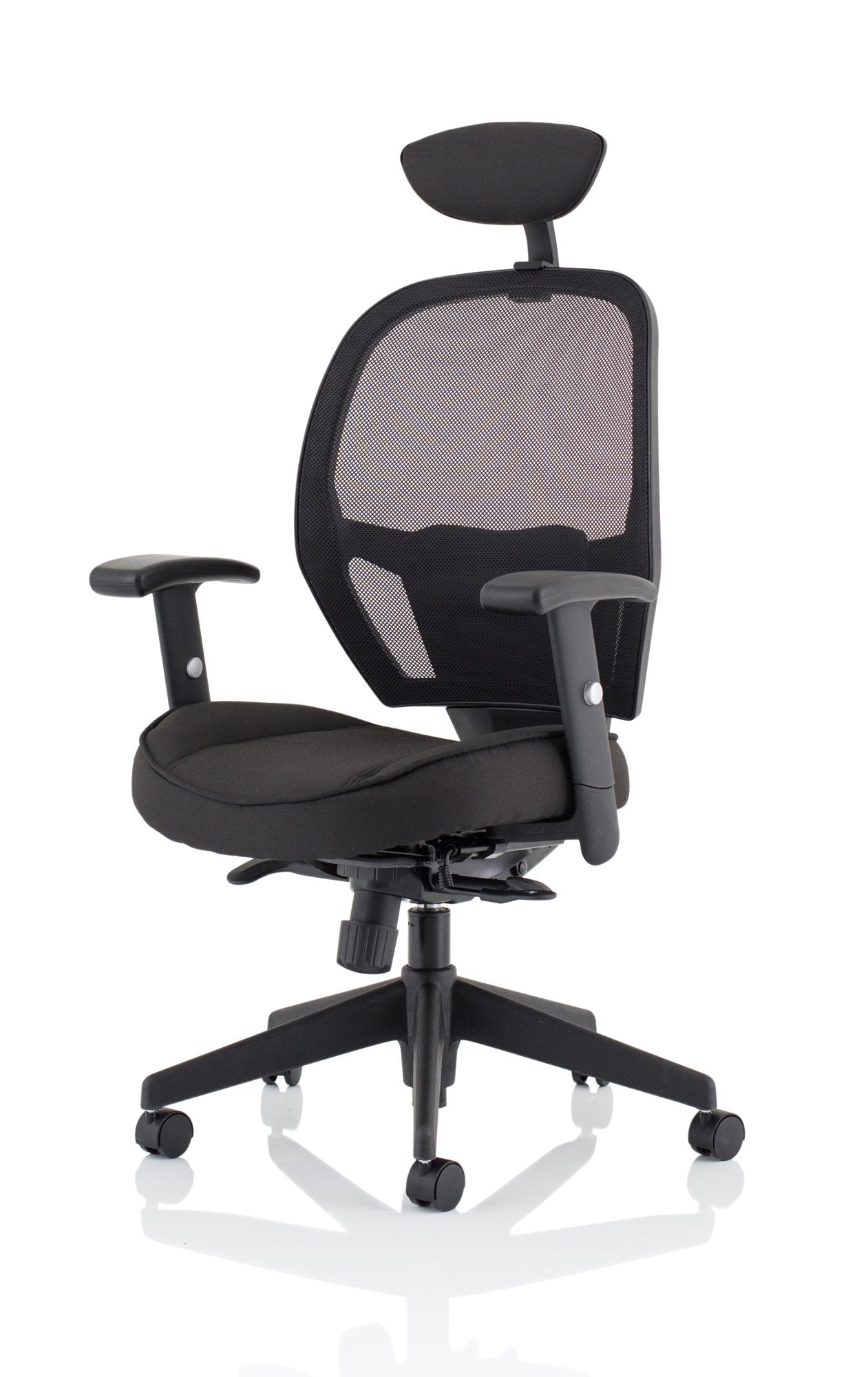 Denver Black Mesh Chair With Headrest KC0283 - ONE CLICK SUPPLIES