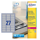 Avery Laser Heavy Duty Label 63.5x29.6mm 27 Per A4 Sheet Silver (Pack 540 Labels) L6011-20 - ONE CLICK SUPPLIES