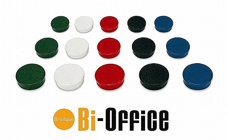 Bi-Office Assorted 30mm Round Magnets Pack 10's - ONE CLICK SUPPLIES