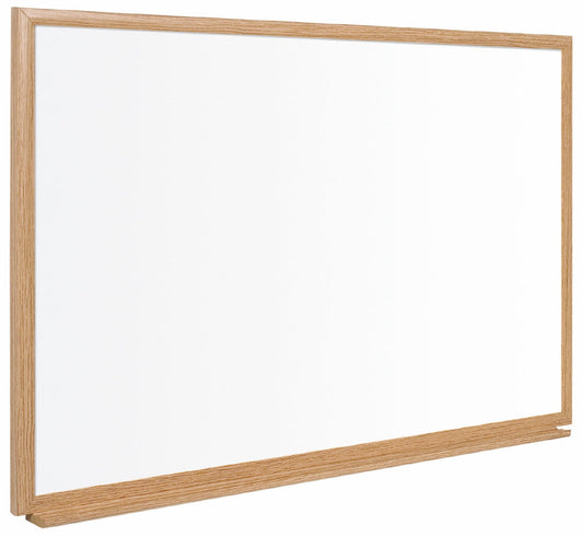 Bi-Office Earth-It Non Magnetic Melamine Whiteboard Oak Wood Frame 900x600mm - MB07002319 - ONE CLICK SUPPLIES