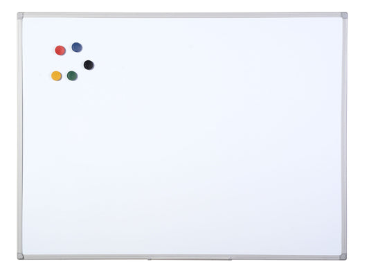 Bi-Office Maya Non Magnetic Melamine Whiteboard Grey Plastic Frame 1200x900mm - MB1412186 - ONE CLICK SUPPLIES