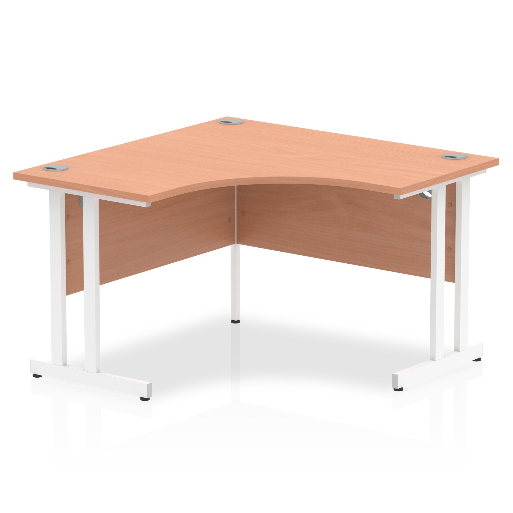 Dynamic Impulse 1200mm Corner Desk Beech Top White Cantilever Leg MI001872 - ONE CLICK SUPPLIES