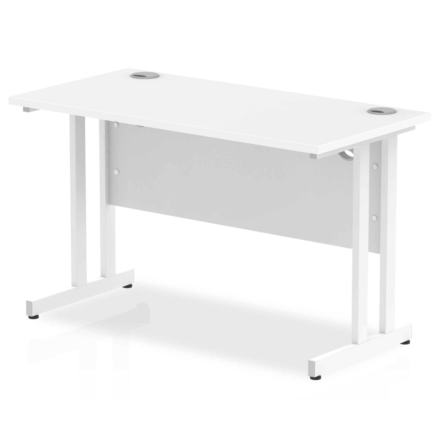 Impulse 1200 x 600mm Straight Desk White Top White Cantilever Leg MI002201 - ONE CLICK SUPPLIES