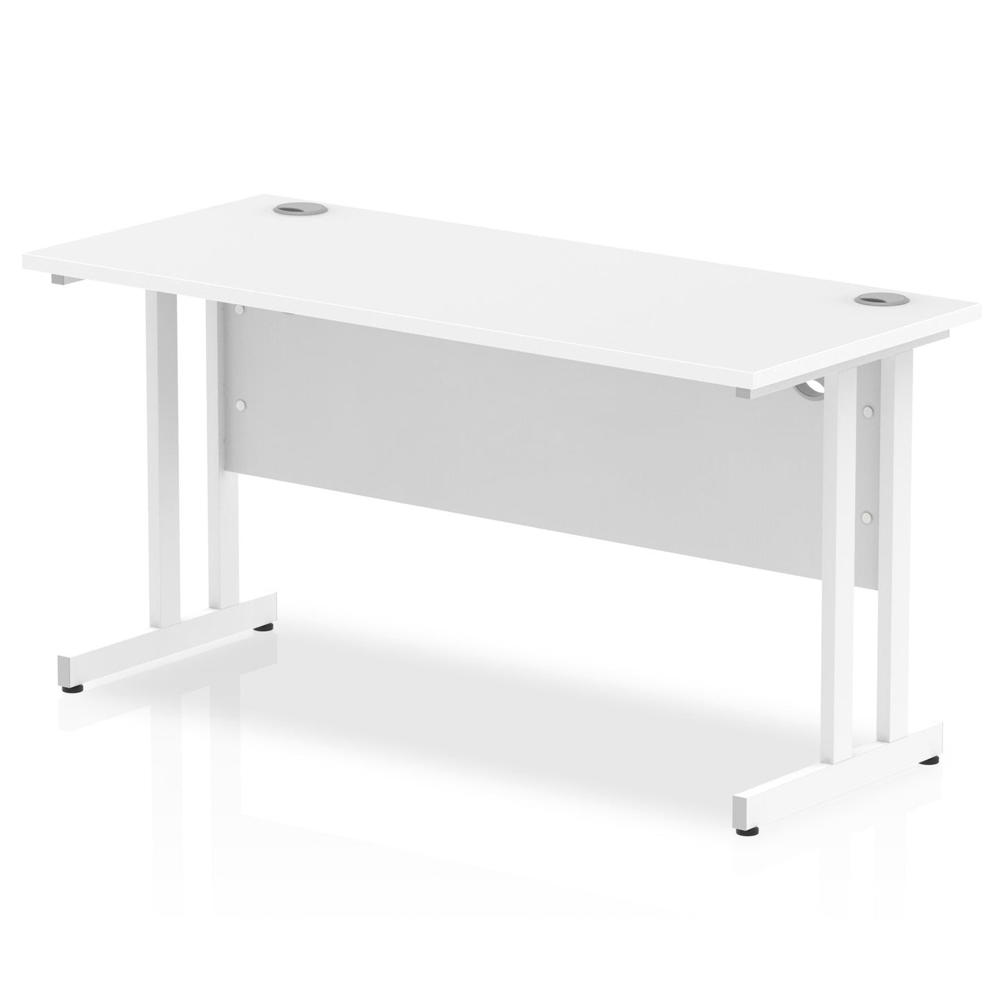 Impulse 1400 x 600mm Straight Desk White Top White Cantilever Leg MI002202 - ONE CLICK SUPPLIES