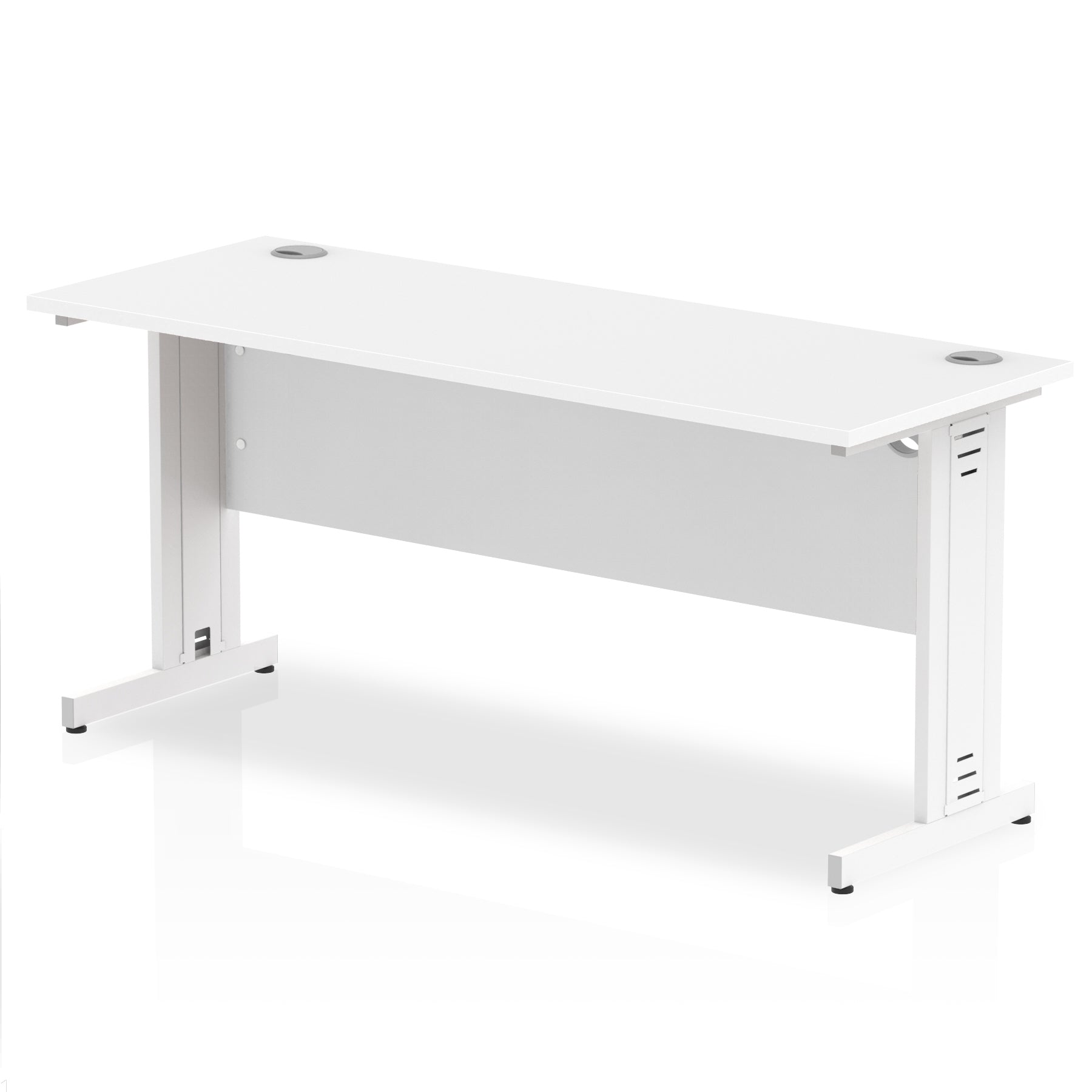 Impulse 1600 x 600mm Straight Desk White Top White Cable Managed Leg MI002283 - ONE CLICK SUPPLIES