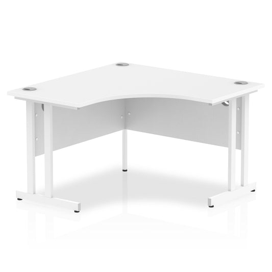 Dynamic Impulse 1200mm Corner Desk White Top White Cantilever Leg MI002389 - ONE CLICK SUPPLIES