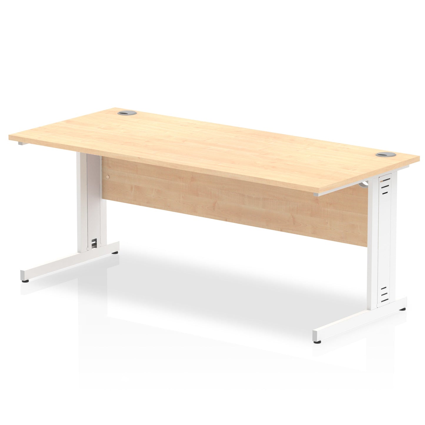 Impulse 1800 x 800mm Straight Desk Maple Top White Cable Managed Leg MI002500 - ONE CLICK SUPPLIES