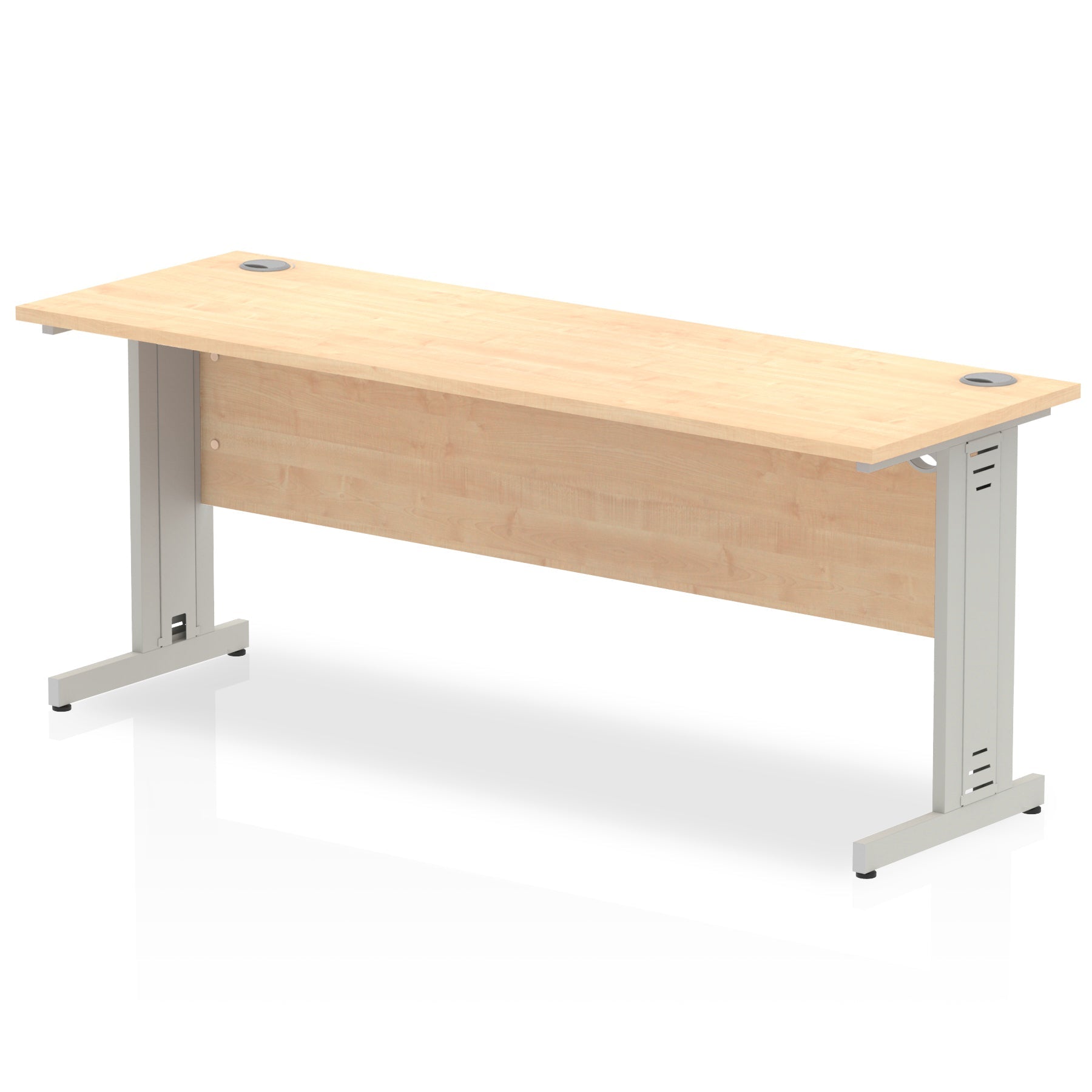 Impulse 1800 x 600mm Straight Desk Maple Top Silver Cable Managed Leg MI002505 - ONE CLICK SUPPLIES