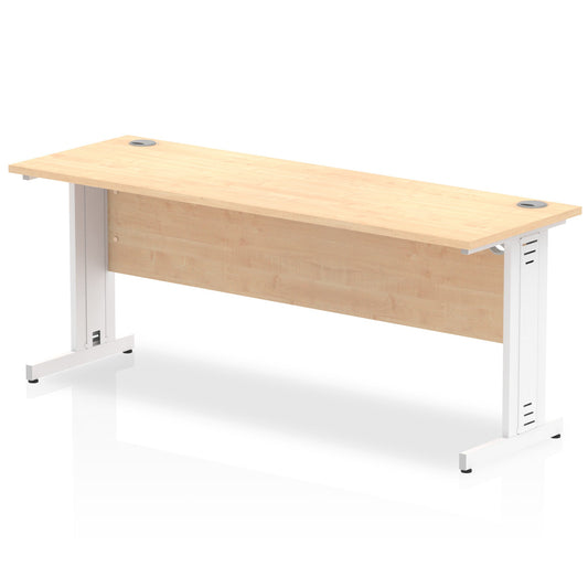 Impulse 1800 x 600mm Straight Desk Maple Top White Cable Managed Leg MI002510 - ONE CLICK SUPPLIES