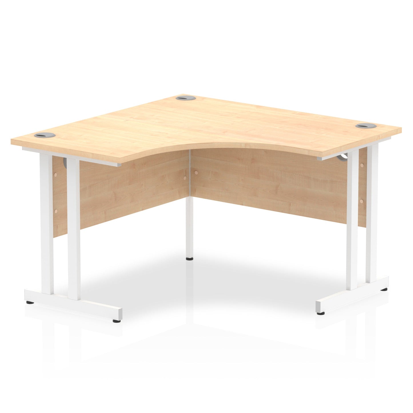 Dynamic Impulse 1200mm Corner Desk Maple Top White Cantilever Leg MI002615 - ONE CLICK SUPPLIES