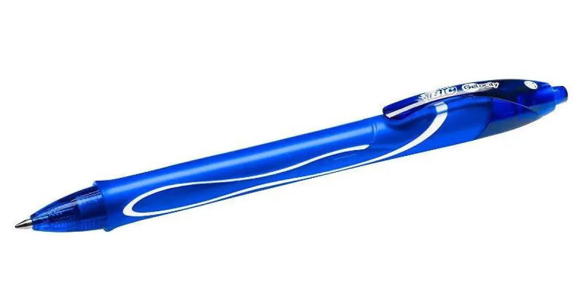 Bic Gel-ocity Quick Dry Gel Retractable Rollerball Pen 0.7mm Tip 0.3mm Line Blue (Pack 12) - 950442