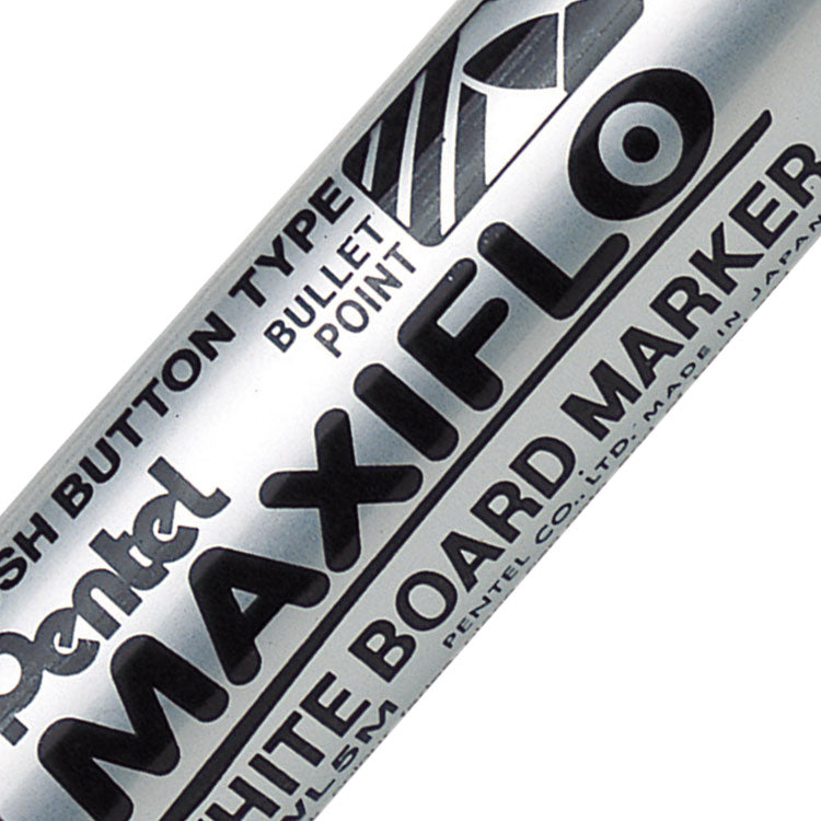 Pentel Whiteboard Marker Bullet Tip 3mm Line Black (Pack 12) - MWL5M-AO - ONE CLICK SUPPLIES