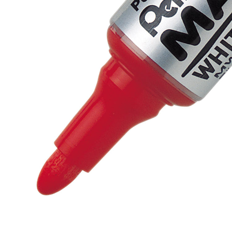 Pentel Whiteboard Marker Bullet Tip 3mm Line Red (Pack 12) - MWL5M-BO - ONE CLICK SUPPLIES