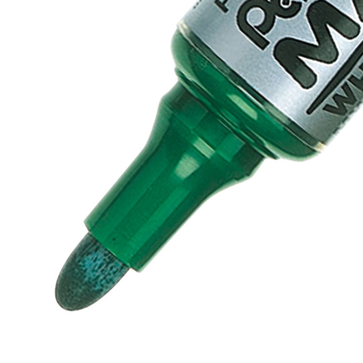 Pentel Whiteboard Marker Bullet Tip 3mm Line Green (Pack 12) - MWL5M-DO - ONE CLICK SUPPLIES