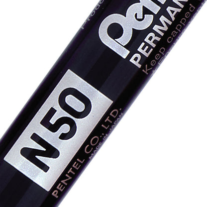 Pentel N50 Permanent Marker Bullet Tip 2.2mm Line Black (Pack 12) - N50-A - ONE CLICK SUPPLIES