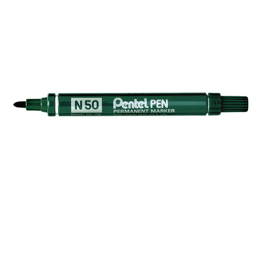 Pentel N50 Permanent Marker Bullet Tip 2.2mm Line Green (Pack 12) - N50-D - ONE CLICK SUPPLIES