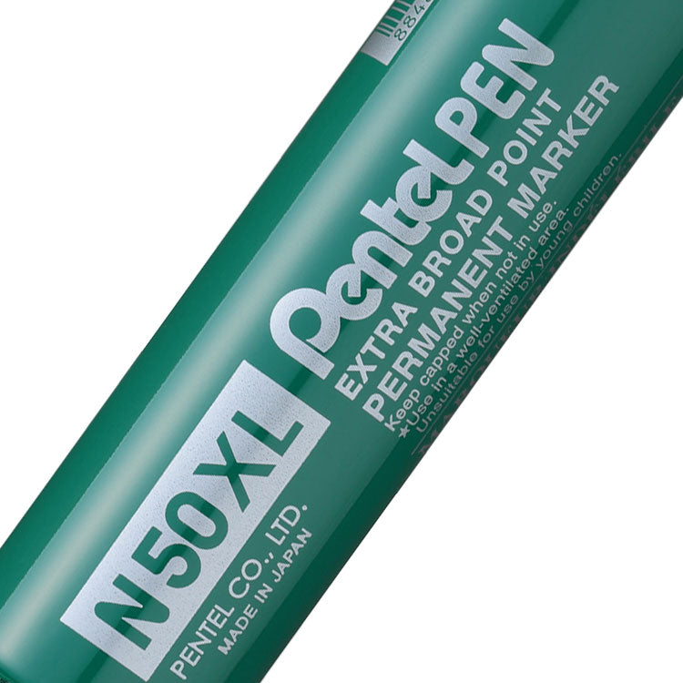 Pentel N50XL Permanent Marker Jumbo Chisel Tip 17mm Line Green (Pack 6) - N50XL-D - ONE CLICK SUPPLIES