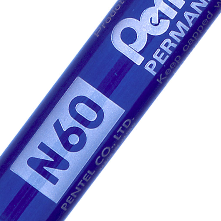 Pentel N60 Permanent Marker Chisel Tip 3.9-5.7mm Line Blue (Pack 12) - N60-C - ONE CLICK SUPPLIES