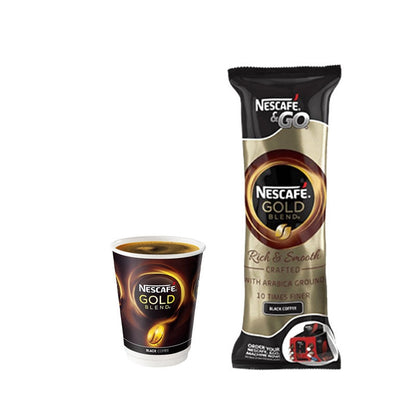 Nescafe &Go! Gold Blend Black Cups 8 x 12oz Cups - ONE CLICK SUPPLIES
