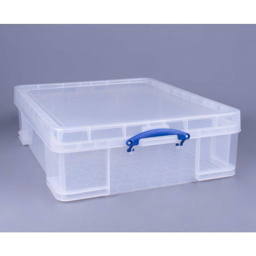 Really Useful 70L Plastic Storage Box W810xD620xH225mm Clear 70C