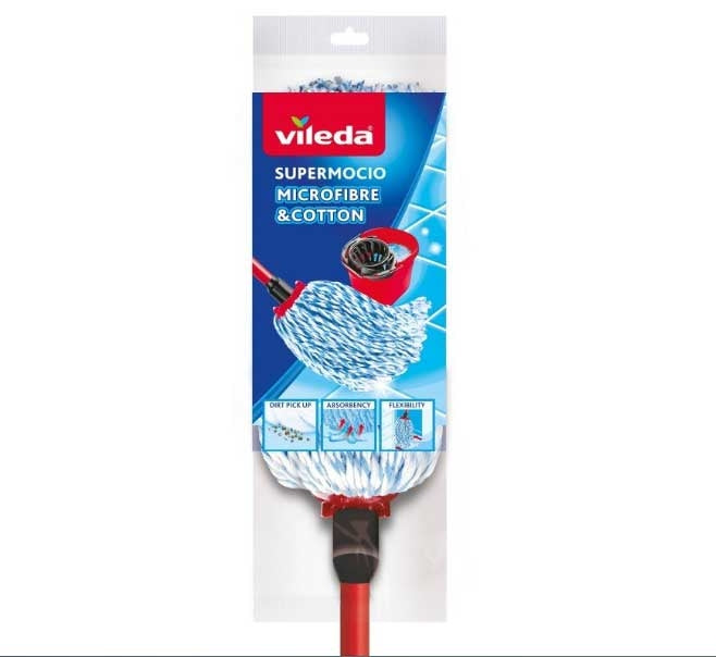 Vileda SuperMocio Microfibre & Cotton Mop - ONE CLICK SUPPLIES