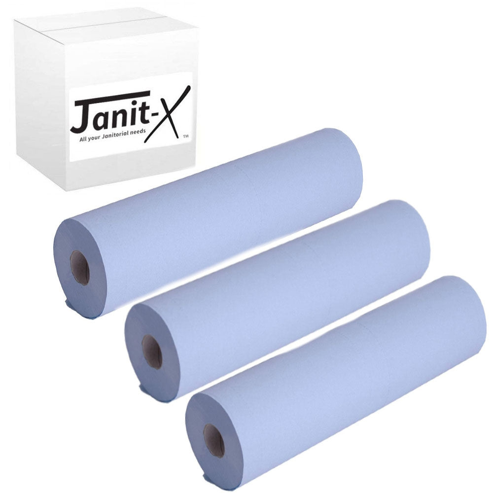 Janit-X 20" 40m, Blue 2 Ply Hygiene Couch Roll - ONE CLICK SUPPLIES