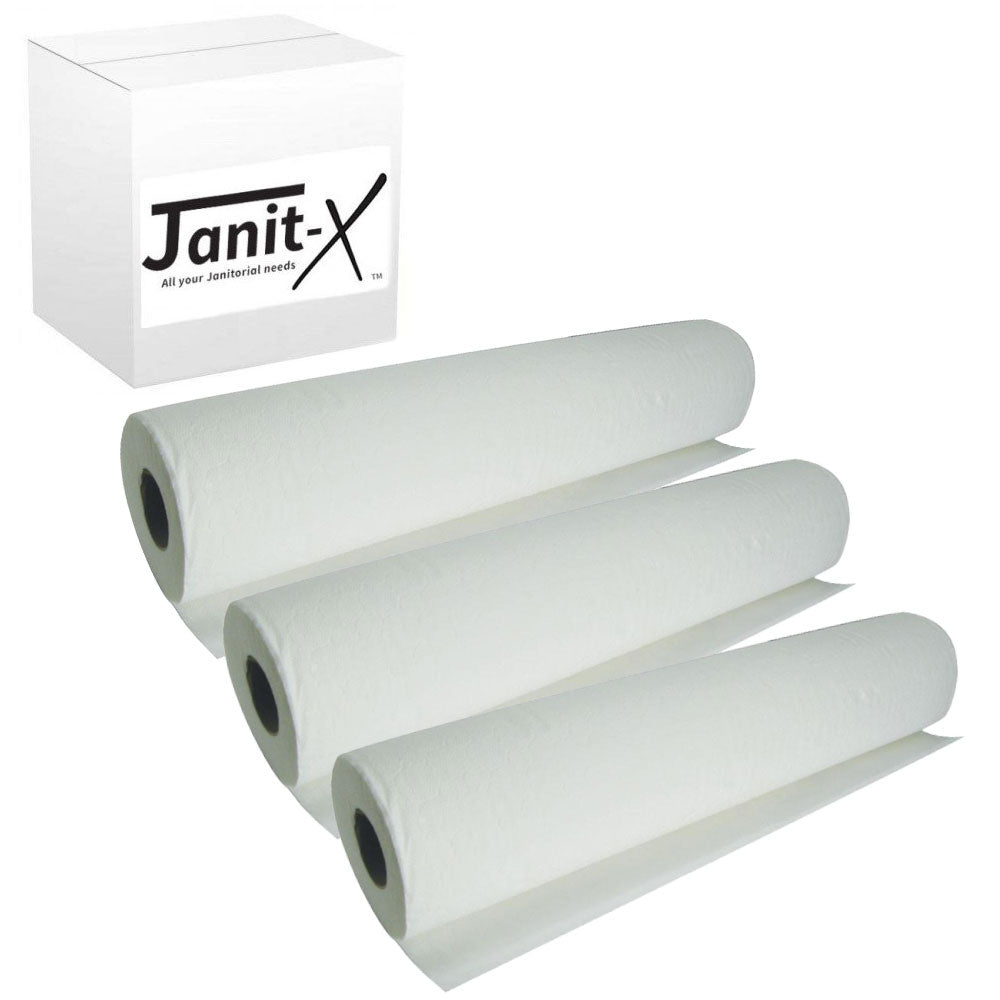 Janit-X 10" 40m,White 2 Ply Hygiene Couch Roll - ONE CLICK SUPPLIES