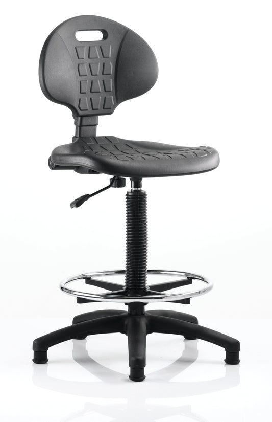 Malaga Hi Rise Draughtsman Chair Black OP000089 - ONE CLICK SUPPLIES