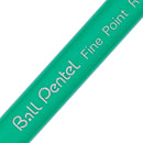 Pentel R50 Rollerball Pen 0.8mm Tip 0.4mm Line Green (Pack 12) - R50-D - ONE CLICK SUPPLIES