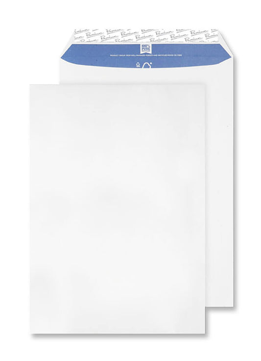 Blake Premium Pure Pocket Envelope C4 Peel and Seal Plain 120gsm Super White (Pack 250) - RP84891 - ONE CLICK SUPPLIES