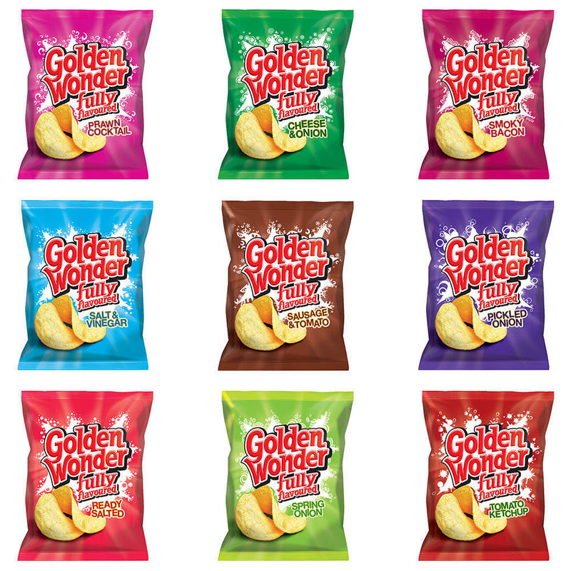 Golden Wonder Crisps Salt and Vinegar Pack 32's